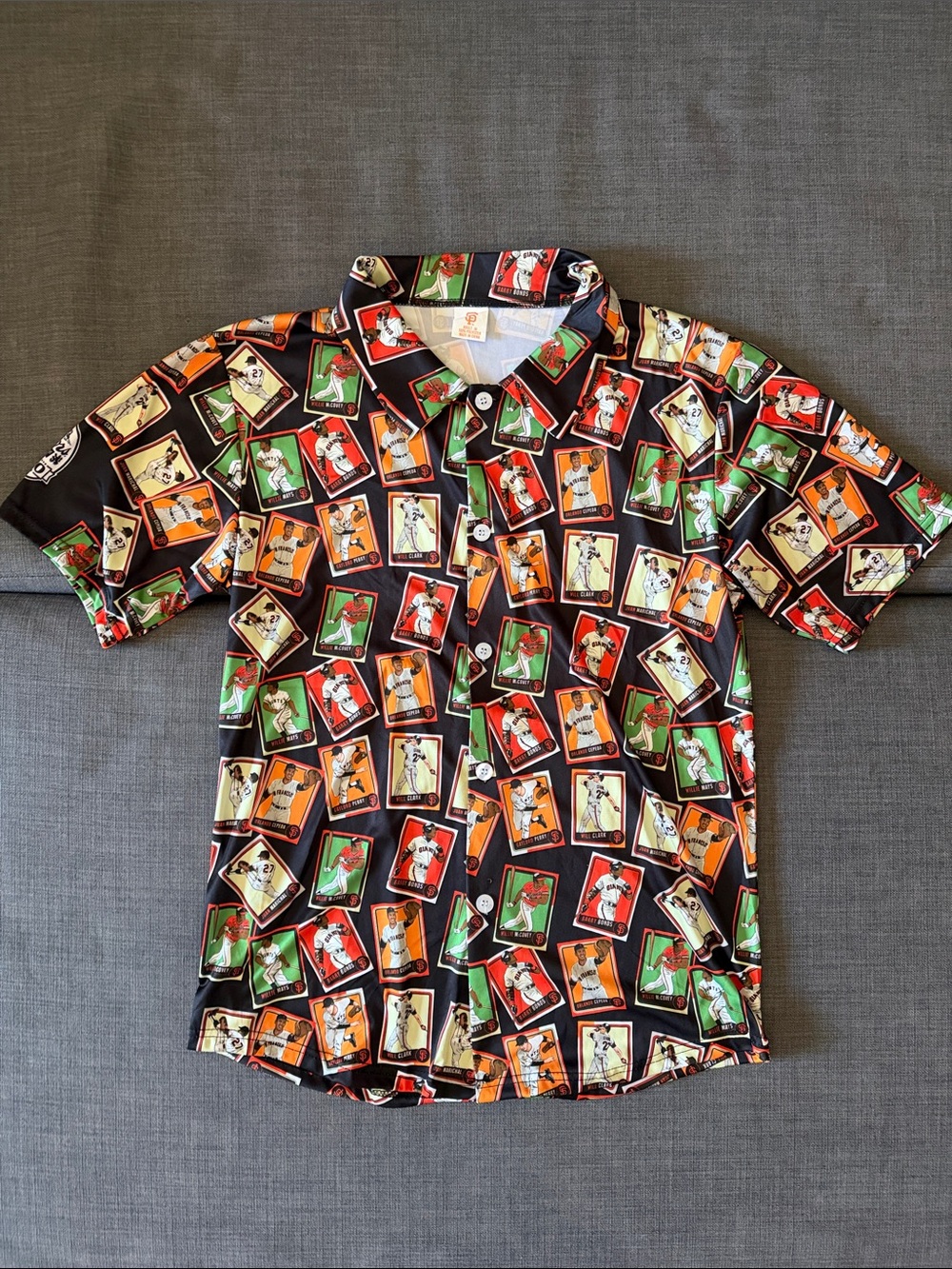 Giants Aloha Legends Black Short-Sleeve Button Shirt